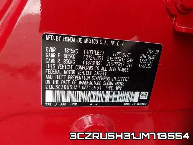 3CZRU5H31JM713554 фото 2