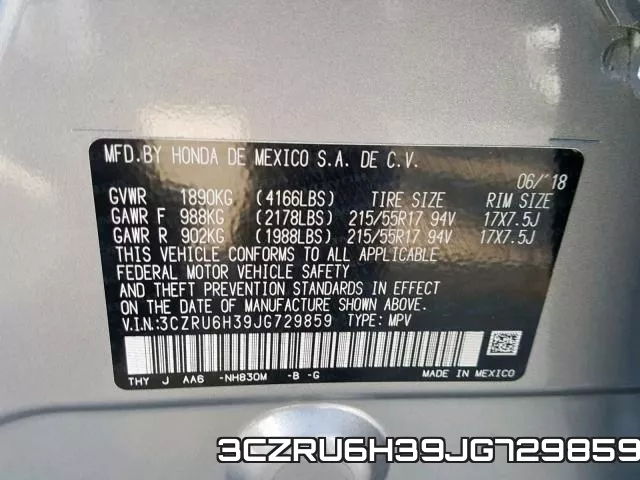 3CZRU6H39JG729859 фото 2
