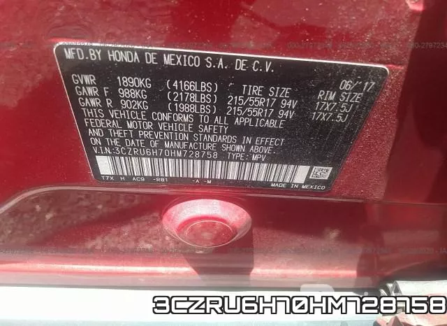 3CZRU6H70HM728758 фото 10