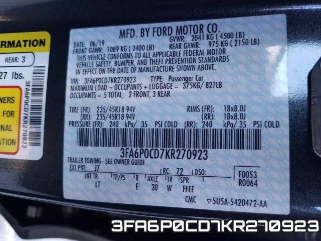 3FA6P0CD7KR270923 фото 2