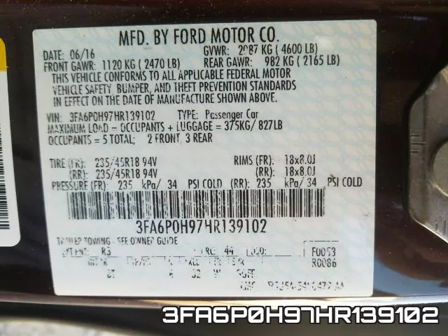 3FA6P0H97HR139102 фото 2