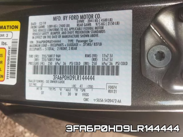 3FA6P0HD9LR144444 фото 2