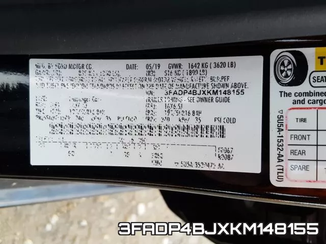 3FADP4BJXKM148155 фото 2