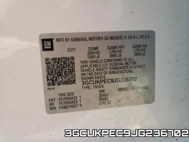 3GCUKPEC9JG236702 фото 2