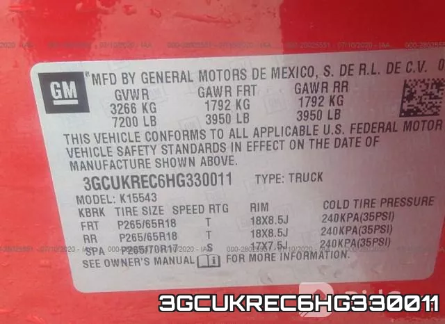 3GCUKREC6HG330011 фото 9