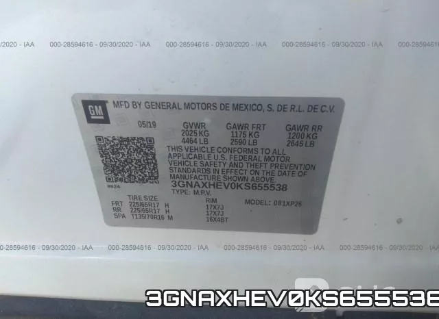 3GNAXHEV0KS655538 фото 10