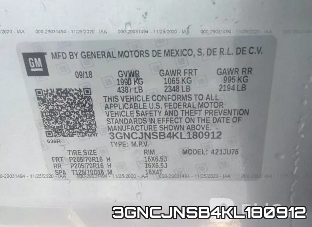 3GNCJNSB4KL180912 фото 10