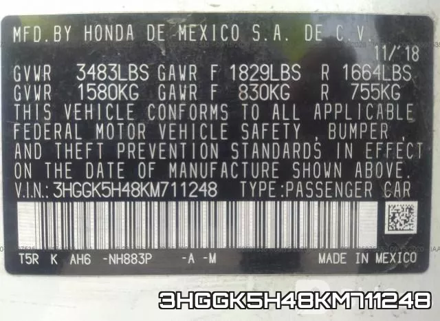 3HGGK5H48KM711248 фото 10