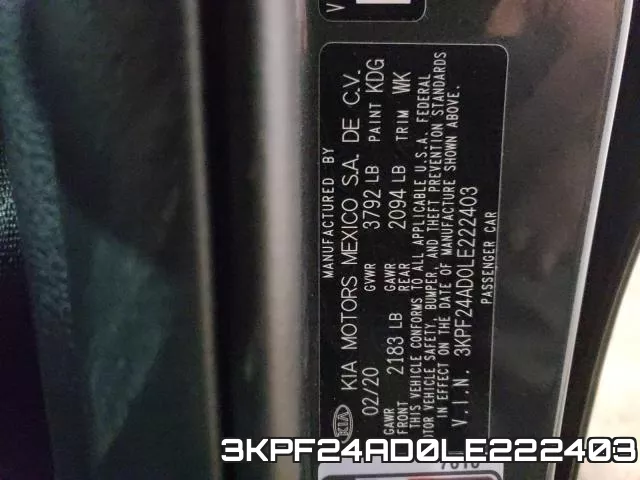 3KPF24AD0LE222403 фото 2