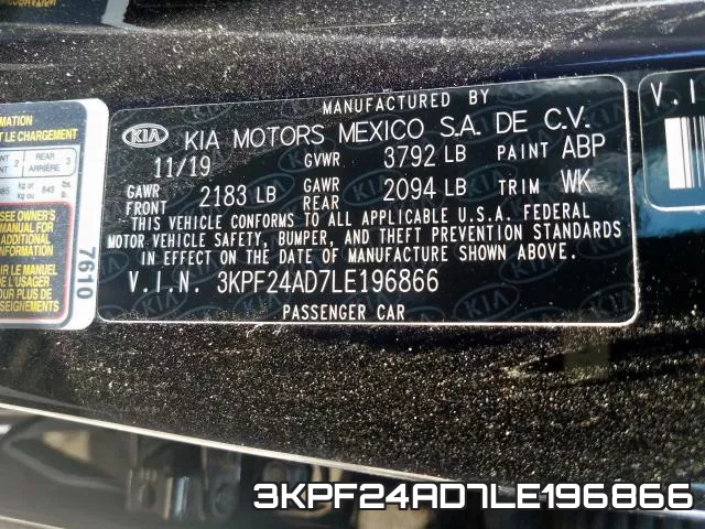 3KPF24AD7LE196866 фото 2