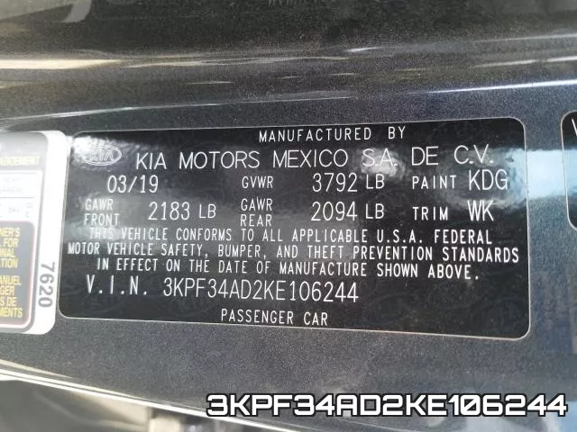 3KPF34AD2KE106244 фото 2