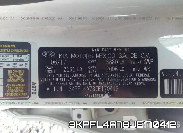 3KPFL4A78JE170412 фото 10