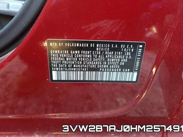 3VW2B7AJ0HM257491 фото 2