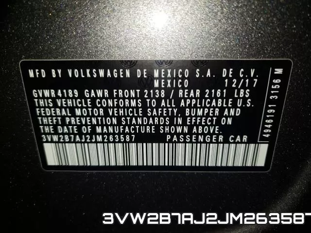 3VW2B7AJ2JM263587 фото 2