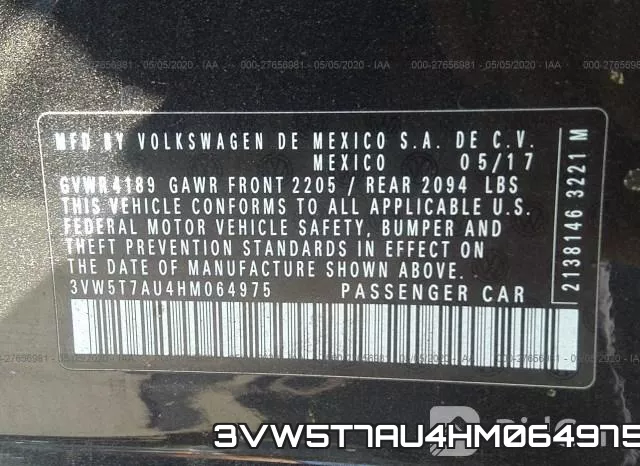3VW5T7AU4HM064975 фото 9