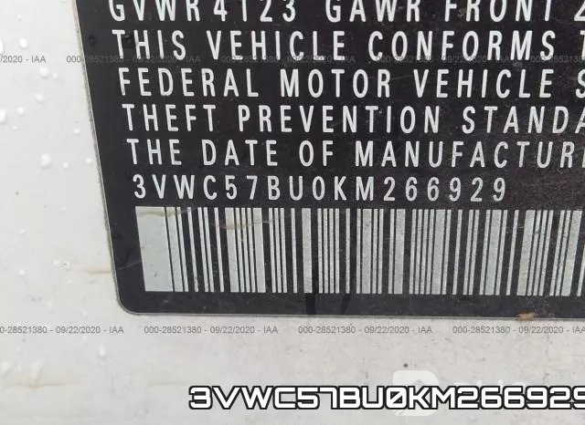 3VWC57BU0KM266929 фото 10