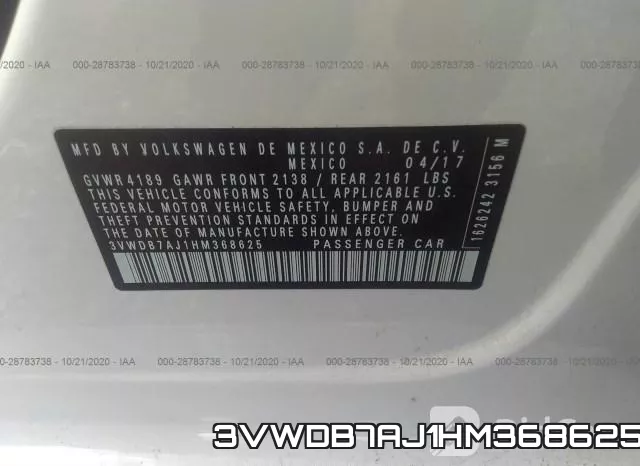 3VWDB7AJ1HM368625 фото 10