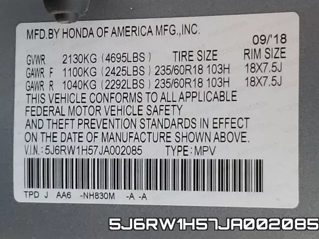 5J6RW1H57JA002085 фото 2