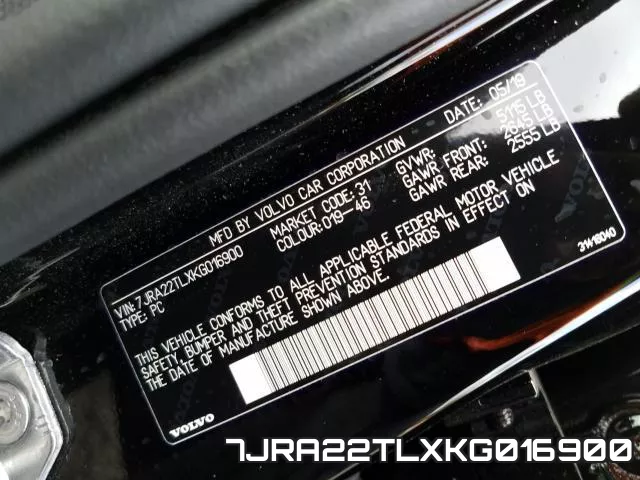 7JRA22TLXKG016900 фото 2