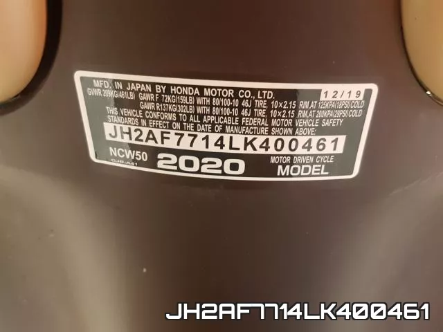JH2AF7714LK400461 фото 2