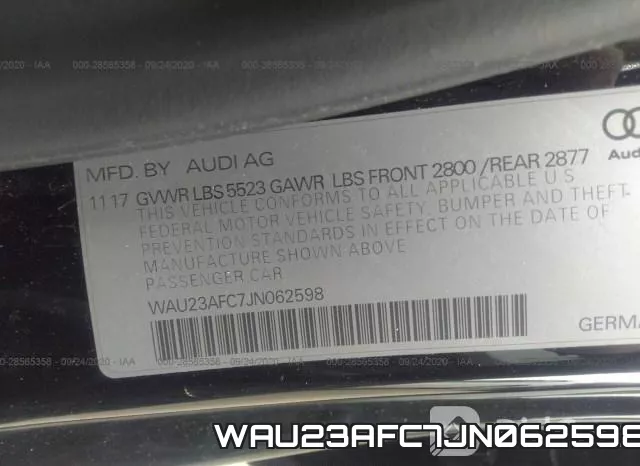 WAU23AFC7JN062598 фото 10