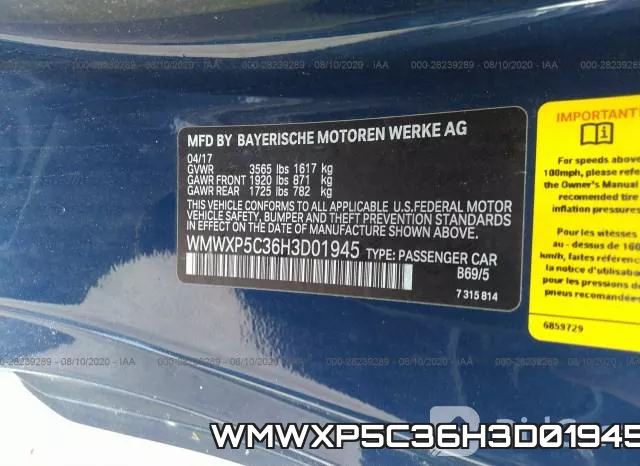 WMWXP5C36H3D01945 фото 10