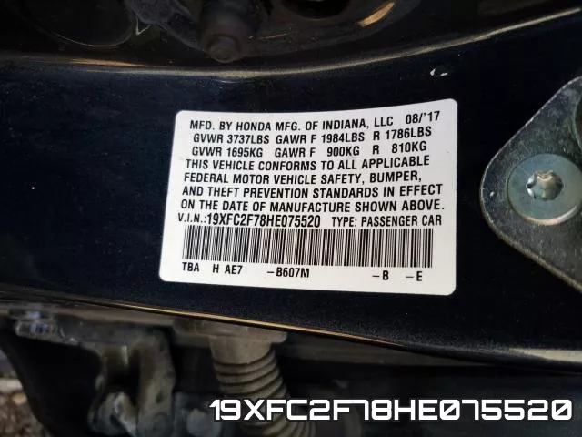 19XFC2F78HE075520 фото 2