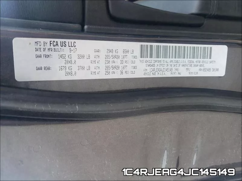1C4RJEAG4JC145149 фото 2
