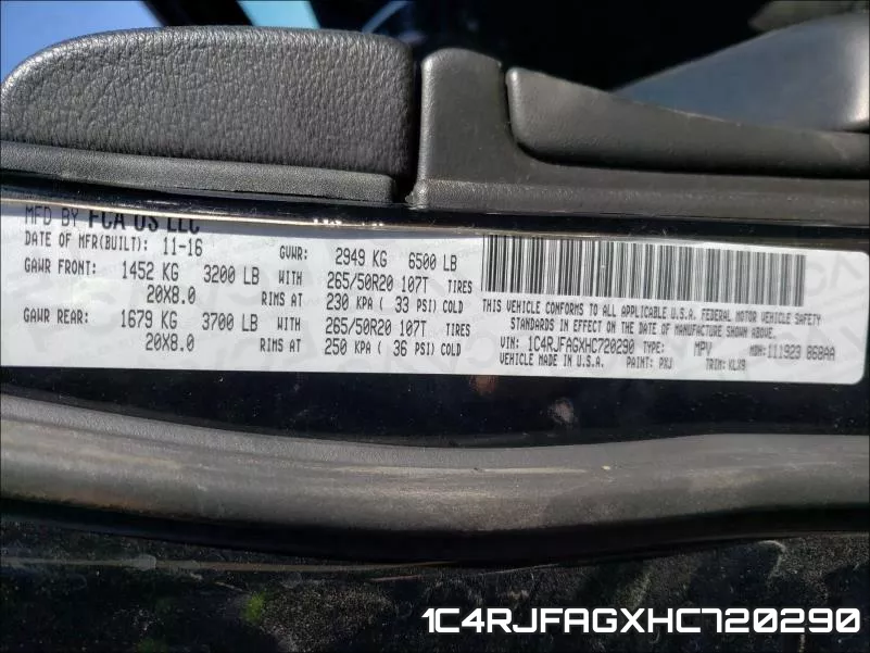 1C4RJFAGXHC720290 фото 2