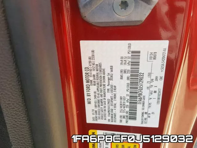 1FA6P8CF0J5129032 фото 2