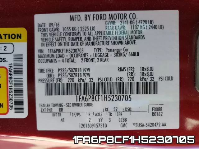 1FA6P8CF1H5230705 фото 2