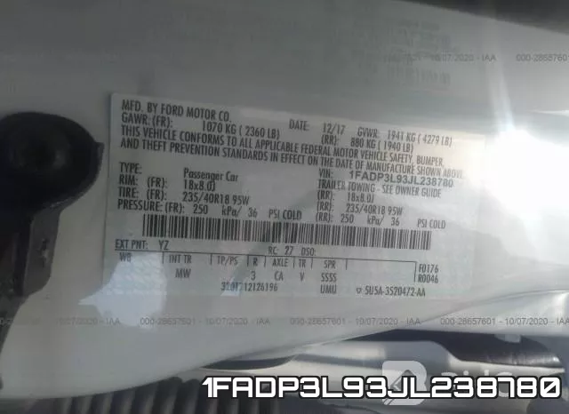 1FADP3L93JL238780 фото 10