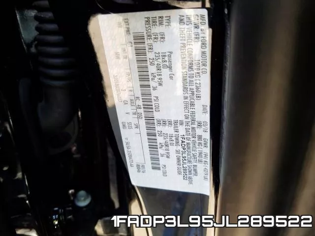 1FADP3L95JL289522 фото 2