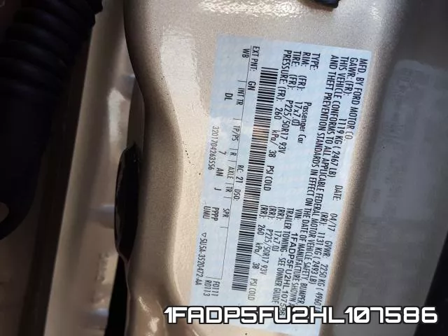1FADP5FU2HL107586 фото 2