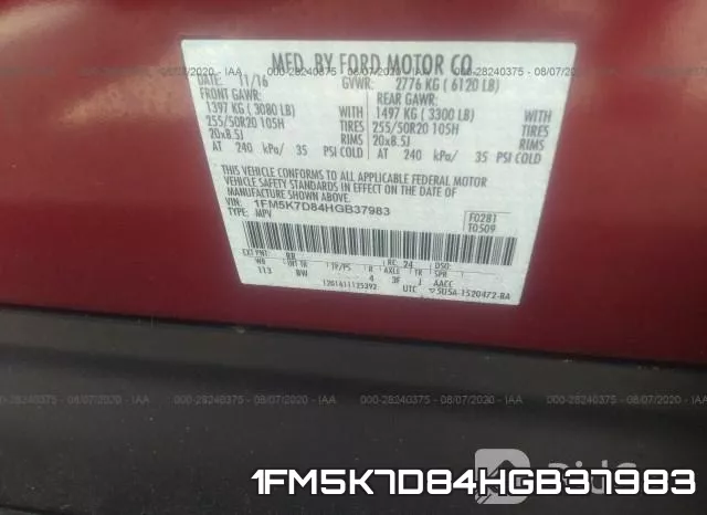 1FM5K7D84HGB37983 фото 10