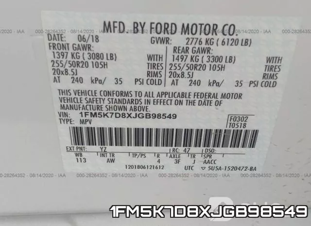 1FM5K7D8XJGB98549 фото 10