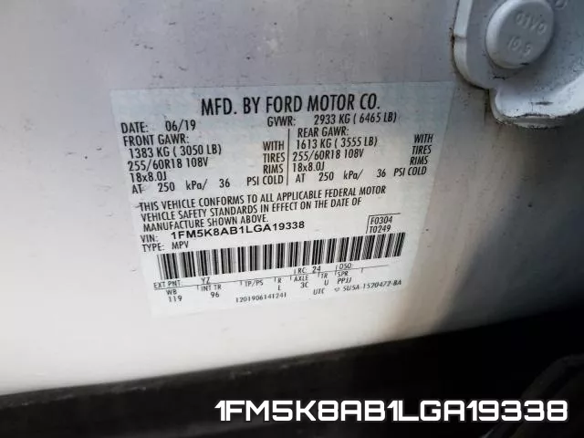 1FM5K8AB1LGA19338 фото 2