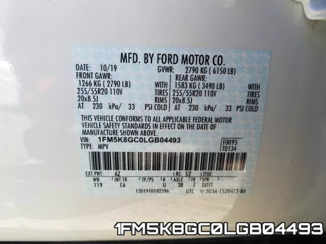 1FM5K8GC0LGB04493 фото 2