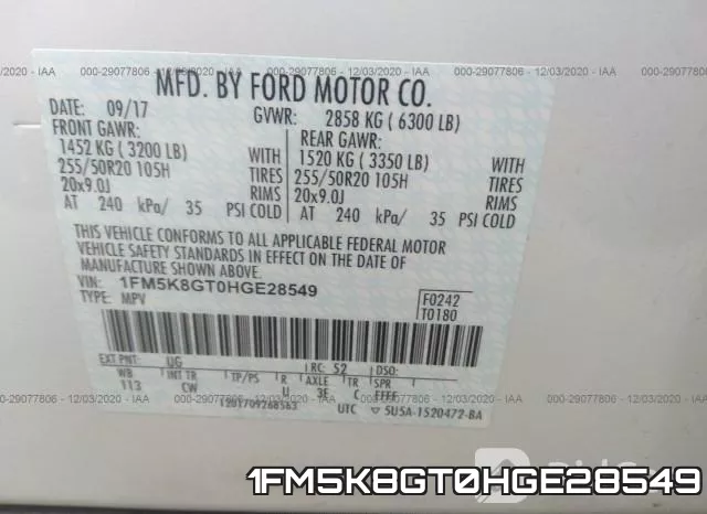 1FM5K8GT0HGE28549 фото 10