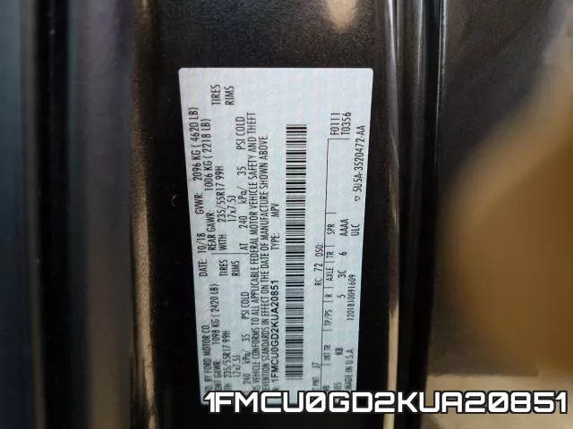 1FMCU0GD2KUA20851 фото 2