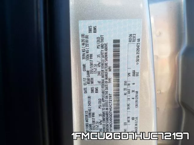 1FMCU0GD7HUC72197 фото 2