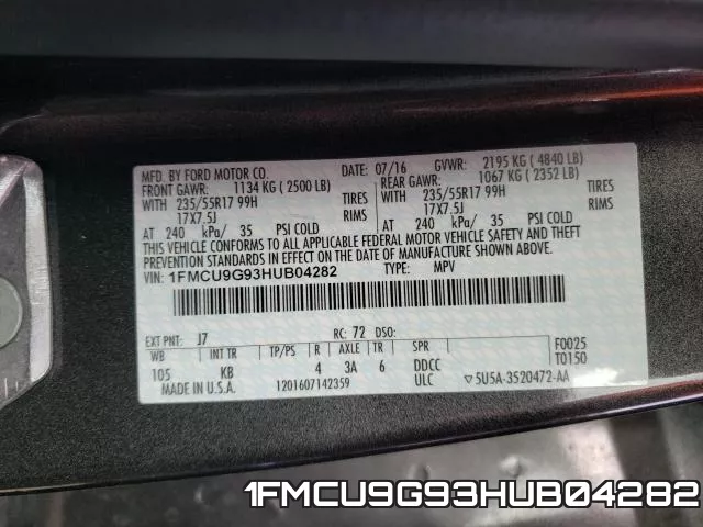 1FMCU9G93HUB04282 фото 2