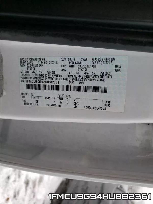 1FMCU9G94HUB82361 фото 2