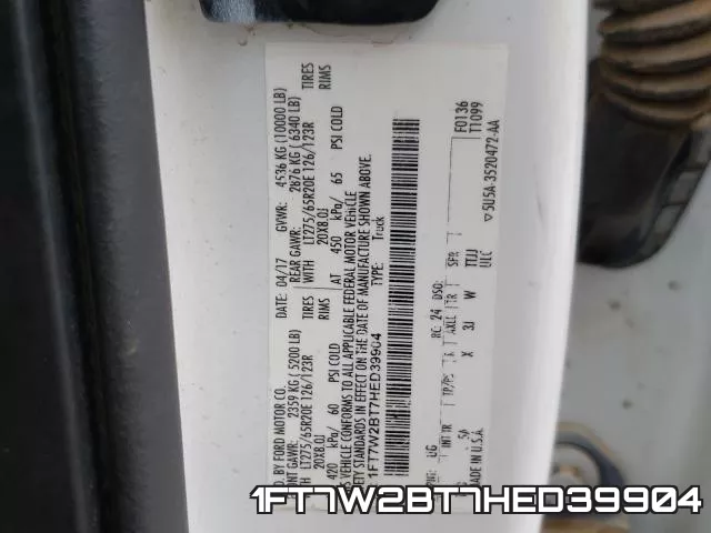 1FT7W2BT7HED39904 фото 2