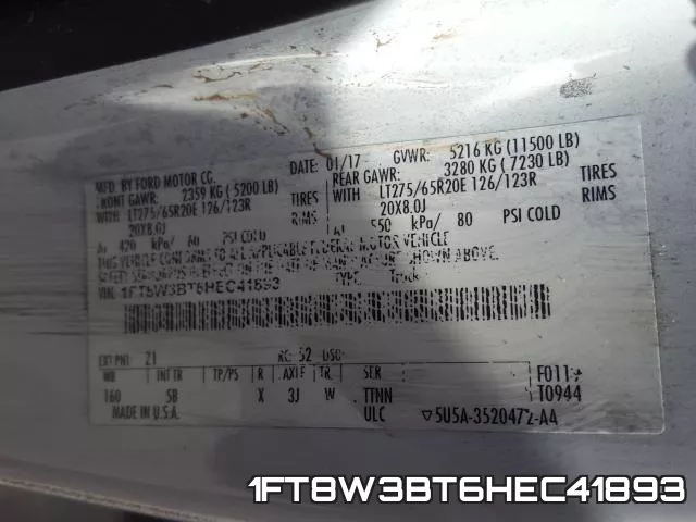 1FT8W3BT6HEC41893 фото 2