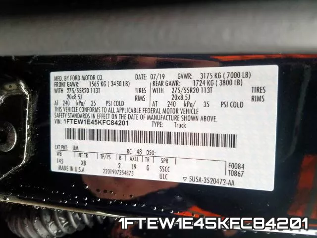 1FTEW1E45KFC84201 фото 2
