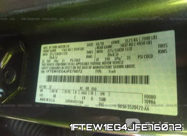 1FTEW1EG4JFE76072 фото 10