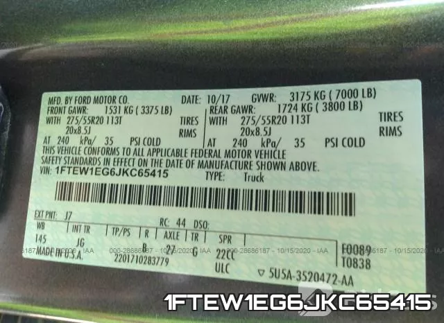 1FTEW1EG6JKC65415 фото 10