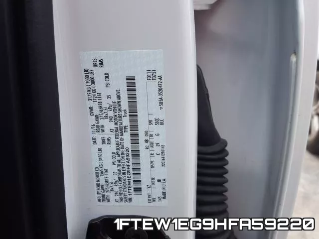 1FTEW1EG9HFA59220 фото 2