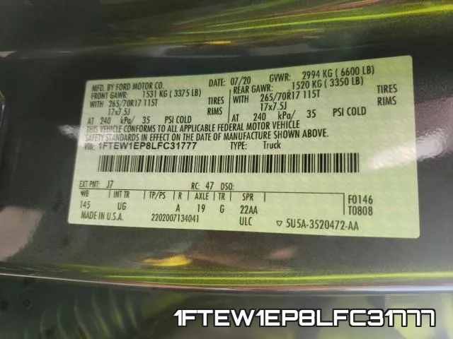 1FTEW1EP8LFC31777 фото 2